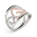 Heart Motif Filigree Style Diamond Ring in 14k White And Rose Gold (1/4 cttw) by Bids.com