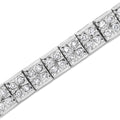 .925 Sterling Silver 2 Cttw Prong Set Round-Cut Diamond 4 Stone Box Link Bracelet (I-J Color, I3 Clarity) - 7.25" by Bids.com