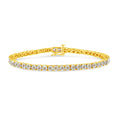 14K Yellow Gold Plated .925 Sterling Silver 3.0 Cttw Miracle-Set Diamond Tennis Bracelet (L-M Color, I2-I3 Clarity) - 7.25" by Bids.com