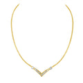 10K Yellow and White Gold 1/2 Cttw Princess Cut Diamond Channel-Set â€œVâ€ Shape 18" Franco Chain Necklace (H-I Color, SI2-I1 Clarity) by Bids.com