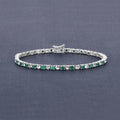 5.77 Carat Genuine Emerald and White Topaz .925 Sterling Silver Bracelet by Bids.com