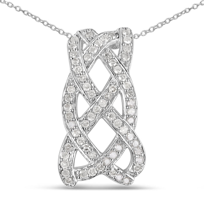 0.54 Carat Genuine White Diamond .925 Sterling Silver Pendant by Bids.com
