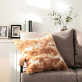 DaDa Bedding Amber Orange Brown Faux Fur Pillow Cover by DaDalogy Bedding Collection