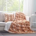 DaDa Bedding Amber Orange Brown Faux Fur Pillow Cover by DaDalogy Bedding Collection