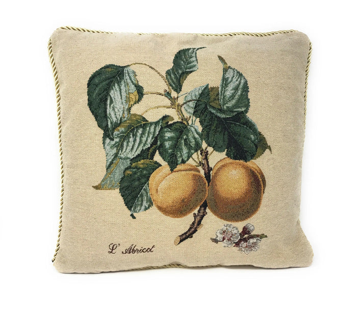 DaDa Bedding Apricot Fruit Elegant Accent Throw Pillow Cushion Cover - 1-Piece - 18" by DaDalogy Bedding Collection