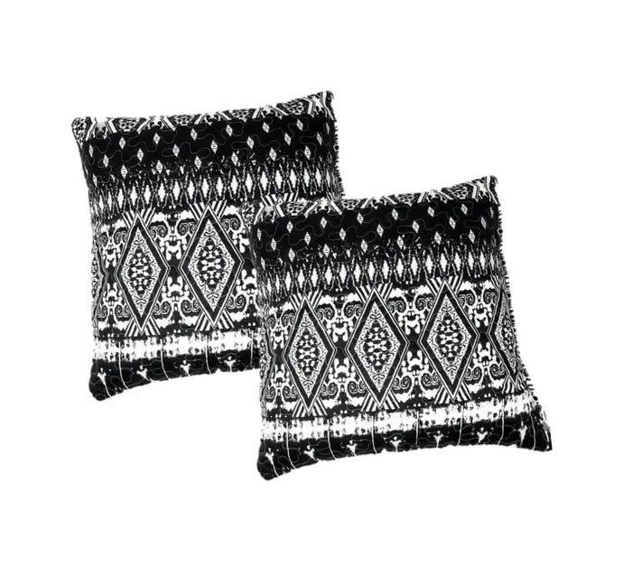 DaDa Bedding Aztec Black & White Diamonds Throw Pillow Covers - 18" x 18" 2-Pack (C14800-1-CC) by DaDalogy Bedding Collection