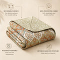 DaDa Bedding Bohemian Floral Paisley Garden Coral Teal Quilted Bedspread Set (LH1403) by DaDalogy Bedding Collection