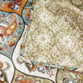 DaDa Bedding Bohemian Floral Paisley Garden Coral Teal Quilted Bedspread Set (LH1403) by DaDalogy Bedding Collection