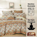 DaDa Bedding Bohemian Floral Paisley Garden Coral Teal Quilted Bedspread Set (LH1403) by DaDalogy Bedding Collection