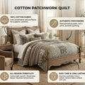 DaDa Bedding Bohemian Olive Brown Moroccan Paisley Floral Filigree Patchwork Cotton Bedspread Set (JHW-885) by DaDalogy Bedding Collection