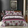 DaDa Bedding Bohemian Purple Blooms Floral Garden Pink Brown Bedspread Set (KBJ1629) by DaDalogy Bedding Collection
