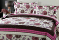 DaDa Bedding Bohemian Purple Blooms Floral Garden Pink Brown Bedspread Set (KBJ1629) by DaDalogy Bedding Collection