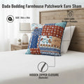 DaDa Bedding Bohemian Vibes Patchwork Floral Euro Pillow Sham Cover, 26" x 26" (JHW878) by DaDalogy Bedding Collection
