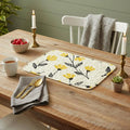 DaDa Bedding Botanical Floral Dining Table Placemats - Set of 4-Pieces Quilted Ivory with Yellow Fleur Golden Orange Spring Time Tulips - 13 x 19 by DaDalogy Bedding Collection
