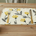 DaDa Bedding Botanical Floral Dining Table Placemats - Set of 4-Pieces Quilted Ivory with Yellow Fleur Golden Orange Spring Time Tulips - 13 x 19 by DaDalogy Bedding Collection