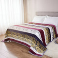 DaDa Bedding Botanical Floral Striped Carnations Mink Flannel Fleece Throw Blanket (XY9829) by DaDalogy Bedding Collection