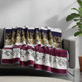 DaDa Bedding Botanical Floral Striped Carnations Mink Flannel Fleece Throw Blanket (XY9829) by DaDalogy Bedding Collection
