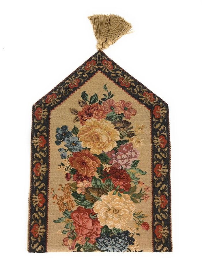 DaDa Bedding Breath of Spring Colorful Floral Beige Brown Tapestry Dining Table Runner (3089) by DaDalogy Bedding Collection
