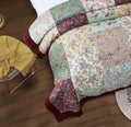 DaDa Bedding Burgundy Paisley Patchwork Cotton Quilt Set by DaDalogy Bedding Collection