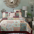 DaDa Bedding Burgundy Paisley Patchwork Cotton Quilt Set by DaDalogy Bedding Collection