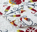 DaDa Bedding Casablanca Garden Mediterranean Floral Red & White Quilted Bedspread Set (HS-11130) by DaDalogy Bedding Collection