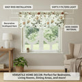 DaDa Bedding Collection Enchanted Meadow Semi-Sheer Valance - Floral Elegance in Beige, Rose, and Soft Green, Light Filtering See Through Microfiber, Rod Pocket Design, 18x52 Inches by DaDalogy Bedding Collection
