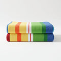 DaDa Bedding Colorful Striped Rainbow Reversible Plush Luxe Flannel Fleece Throw Blanket (XY9867) by DaDalogy Bedding Collection