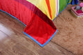 DaDa Bedding Colorful Striped Rainbow Reversible Plush Luxe Flannel Fleece Throw Blanket (XY9867) by DaDalogy Bedding Collection
