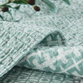 DaDa Bedding Contemporary Mint Green Grey Geometric Cotton Quilted Bedspread Set (JHW-804) by DaDalogy Bedding Collection