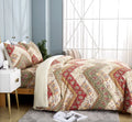 DaDa Bedding Cranberry Sage Floral Chevron Duvet Cover Set by DaDalogy Bedding Collection