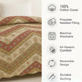 DaDa Bedding Cranberry Sage Floral Chevron Quilt Set - Lightweight Bedspread by DaDalogy Bedding Collection