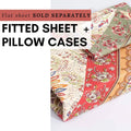 DaDa Bedding Cranberry Sage Floral Fitted Sheet Set by DaDalogy Bedding Collection