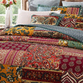 DaDa Bedding Dark Elegance Bohemian Floral Cotton Patchwork Bedspread Set (JHW-550) by DaDalogy Bedding Collection