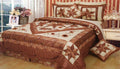DaDa Bedding Diamond of Night Brown Beige Floral Stars Ruffles Comforter Set (BM915L) by DaDalogy Bedding Collection