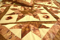 DaDa Bedding Diamond of Night Brown Beige Floral Stars Ruffles Comforter Set (BM915L) by DaDalogy Bedding Collection