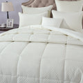 DaDa Bedding Dreamy Soft Velvet Ivory White Plush Velour Tufted Quilted Comforter Set (JHW861) by DaDalogy Bedding Collection