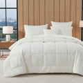 DaDa Bedding Dreamy Soft Velvet Ivory White Plush Velour Tufted Quilted Comforter Set (JHW861) by DaDalogy Bedding Collection