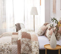 DaDa Bedding Dusty Rose Taupe Beige Brown Floral Cottage Patchwork Quilted Bedspread Set (JHW-866) by DaDalogy Bedding Collection