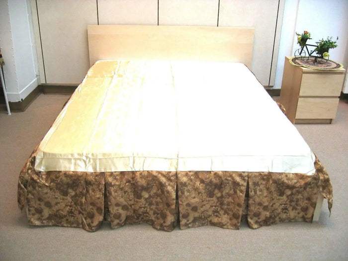 DaDa Bedding Earthy Tones Floral Brown Pleated Bed Skirt - 14" Drop (BS-BM6118L-1) by DaDalogy Bedding Collection