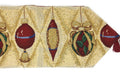 DaDa Bedding Elegant Christmas Ornaments Gold Red Tapestry Dining Table Runner (6139) by DaDalogy Bedding Collection