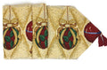 DaDa Bedding Elegant Christmas Ornaments Gold Red Tapestry Dining Table Runner (6139) by DaDalogy Bedding Collection