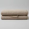 DaDa Bedding Elegant Fringed Cotton Quilted Throw Blanket - Luxurious Solid Soft Paisley Pattern, Cozy Lightweight Lap Throw, Perfect for Couch or Bed, Neutral Sandy Taupe Tan Beige, 50x60 Inches by DaDalogy Bedding Collection