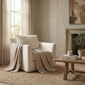 DaDa Bedding Elegant Fringed Cotton Quilted Throw Blanket - Luxurious Solid Soft Paisley Pattern, Cozy Lightweight Lap Throw, Perfect for Couch or Bed, Neutral Sandy Taupe Tan Beige, 50x60 Inches by DaDalogy Bedding Collection