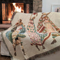 DaDa Bedding Elegant Tapestry Throw Blanket, Dancing Women African Dreams - 50” x 60” (7173) by DaDalogy Bedding Collection