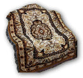 DaDa Bedding Elegant Tapestry Throw Blanket, Golden Persian Style Rug Ornate Floral - 50” x 60” (7175) by DaDalogy Bedding Collection