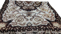 DaDa Bedding Elegant Tapestry Throw Blanket, Golden Persian Style Rug Ornate Floral - 50” x 60” (7175) by DaDalogy Bedding Collection