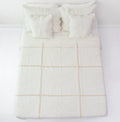 DaDa Bedding Elegant White Floral Beige Matelassé 100% Cotton Coverlet 5Pcs Bedspread Set - King Size (DXJ101796) by DaDalogy Bedding Collection