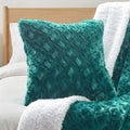 DaDa Bedding Emerald Green Blue Faux Fur Pillow Cover by DaDalogy Bedding Collection