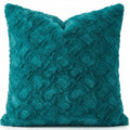 DaDa Bedding Emerald Green Blue Faux Fur Pillow Cover by DaDalogy Bedding Collection