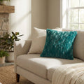 DaDa Bedding Emerald Green Blue Faux Fur Pillow Cover by DaDalogy Bedding Collection